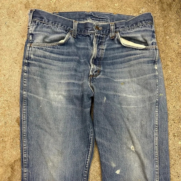 Vintage 1970s Blue Midwash Jeans Size 34 - Picture 7 of 7